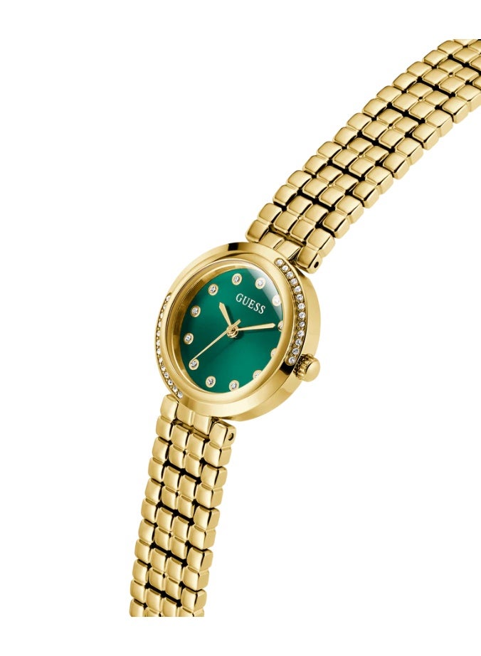 Guess Ladies Gold Tone Analog Quartz Green Dial Watch GW0930L6 - Image 4